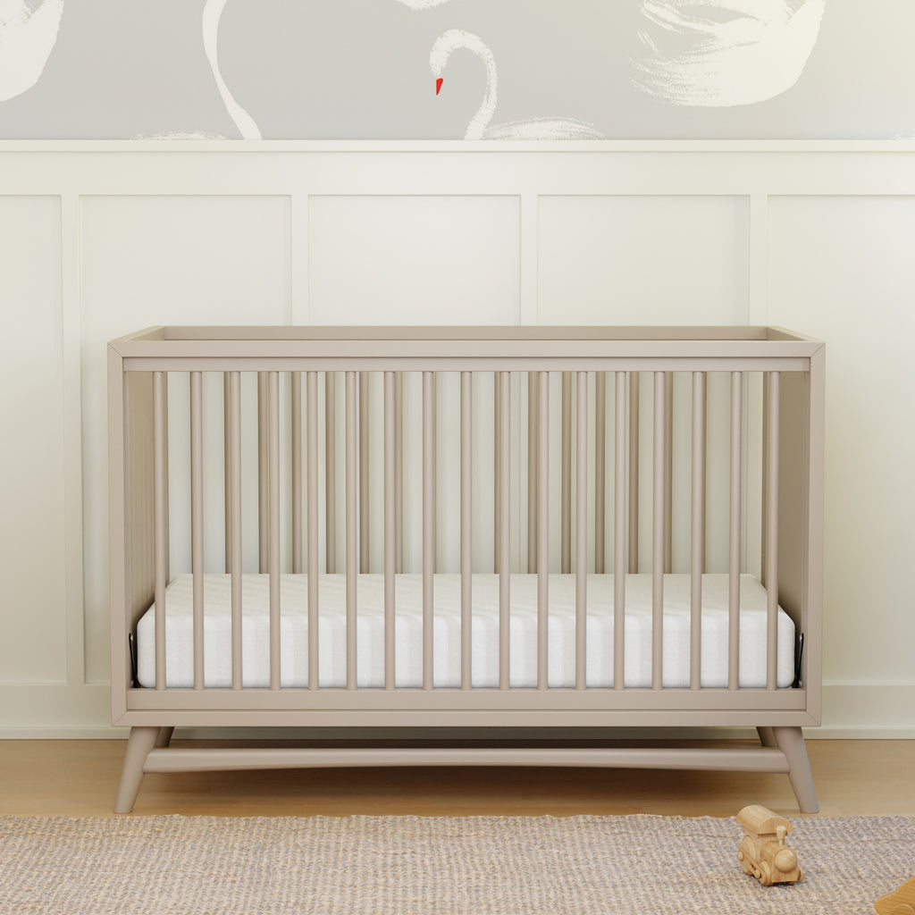 M15401TPE,Peggy Mid-Century 3-in-1 Convertible Crib w/Toddler Bed Conversion Kit in Taupe