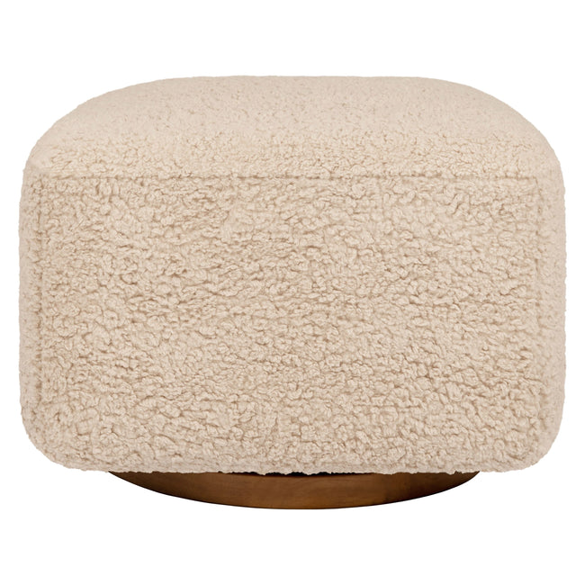 M26385CSGDB,Babyletto,Kiwi Gliding Ottoman in Chai Shearling with Dark Wood Base