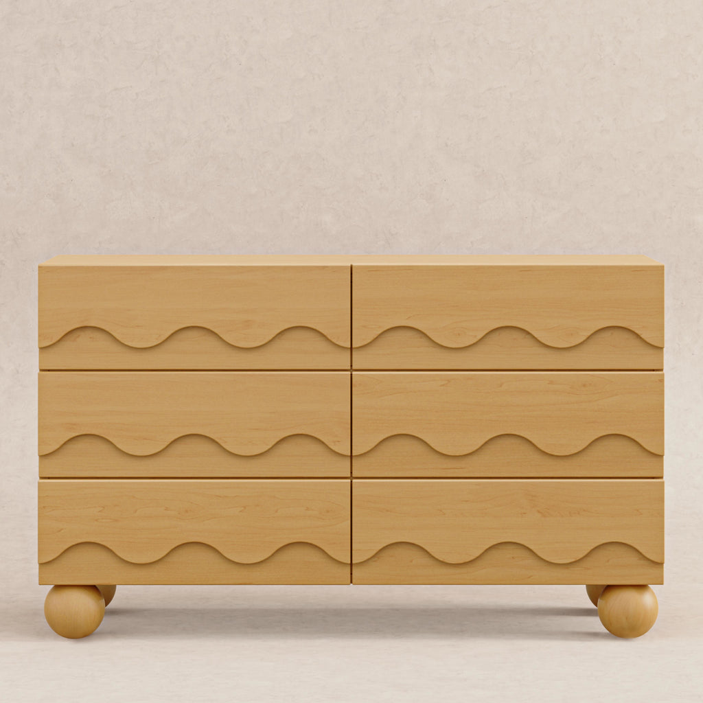 M31116HY,Babyletto Kids,Lido Wave 6-Drawer Assembled Dresser in Honey