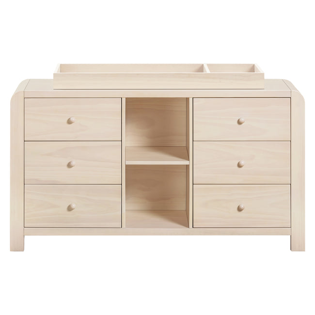 M18416NX,Babyletto Kids,TipToe 6-Drawer Assembled Dresser with Cubbies in Washed Natural
