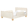 M31396PWBTAN,Babyletto Kids,Rizo Full Bed in Performance Ivory Boucle w/ VTan Leather Piping