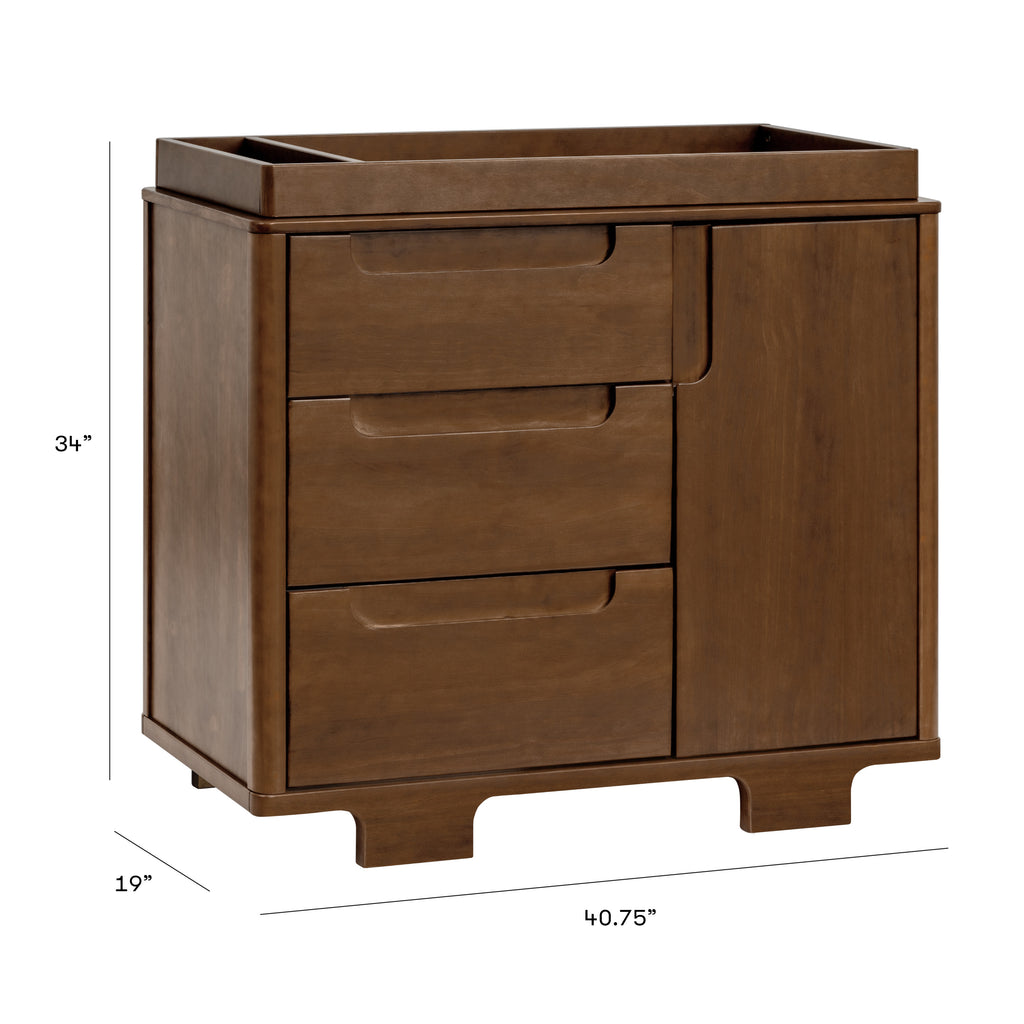 M23423NL,Babyletto,Yuzu 3-Drawer Changer Dresser in Natural Walnut