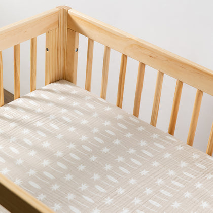 All-Stages Midi Crib Sheet in GOTS Certified Organic Muslin Cotton
