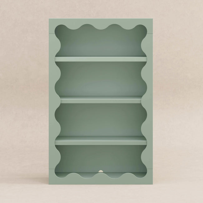 M31111LS,Babyletto Kids,Lido Wave Bookcase in Light Sage