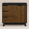 M4223BNL,Babyletto,Hudson 3-Drawer Changer Dresser w/Removable Changing Tray in Black/Natural Walnut