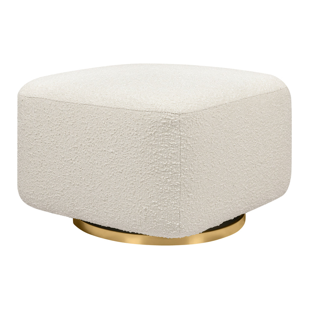 M26385WBG,Babyletto,Kiwi Gliding Ottoman in Ivory Boucle w/ Gold Base