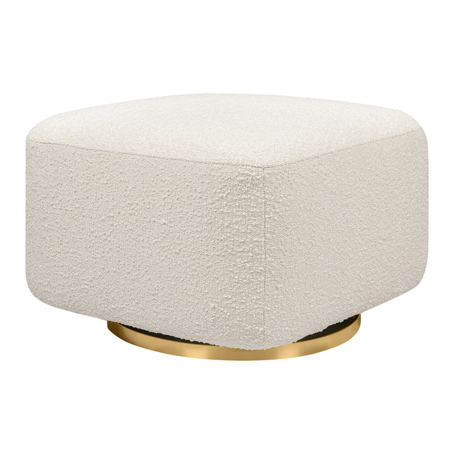 M26385WBG,Babyletto,Kiwi Gliding Ottoman in Ivory Boucle w/ Gold Base