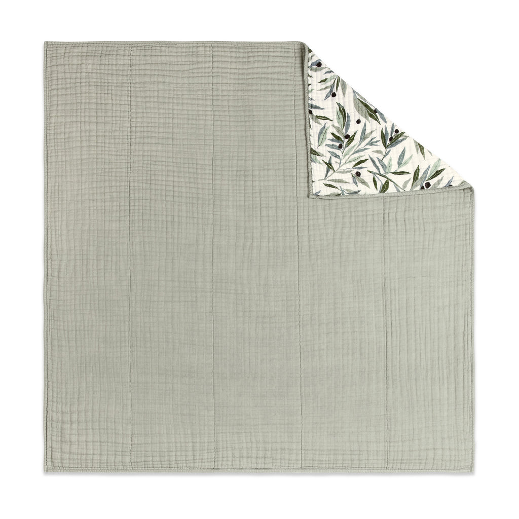 T28239,Babyletto,Olive Branches Muslin Quilt in GOTS Certified Organic Cotton