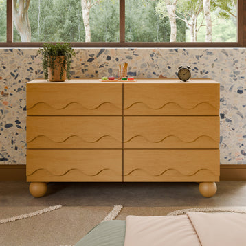 Lido Wave 6-Drawer Wide Assembled Dresser (56