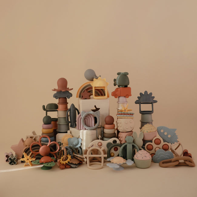 MTT-138, Mushie No-Drop Sensory Teether | MTT-142, Mushie No-Drop Sensory Teether