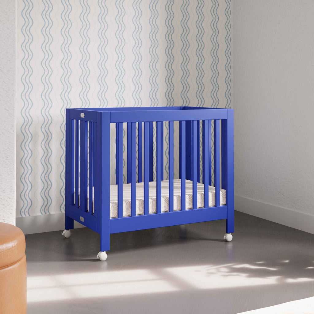 M6698CBT,Babyletto,Origami Mini Crib in Cobalt