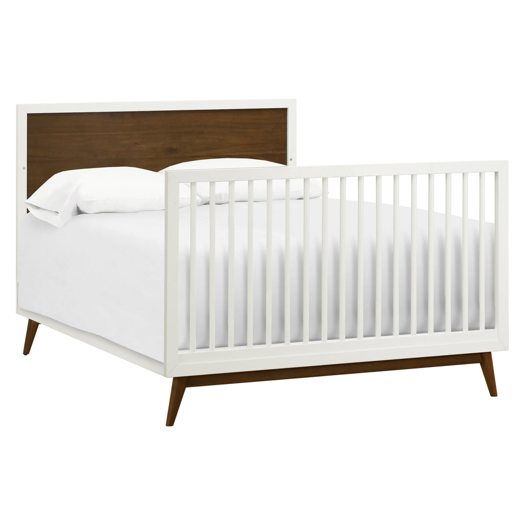 M15901RWNL,Babyletto,Palma Mid-Century 4-in-1 Convertible Crib w/ToddlerBedConversion in WarmWhite/Natural Walnut