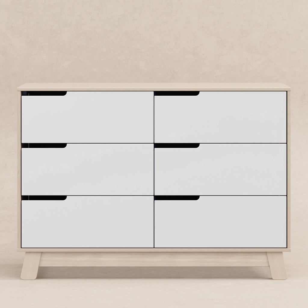 M4216NXW,Babyletto,Hudson 6-Drawer Double Dresser  Assembled in Washed Natural and White