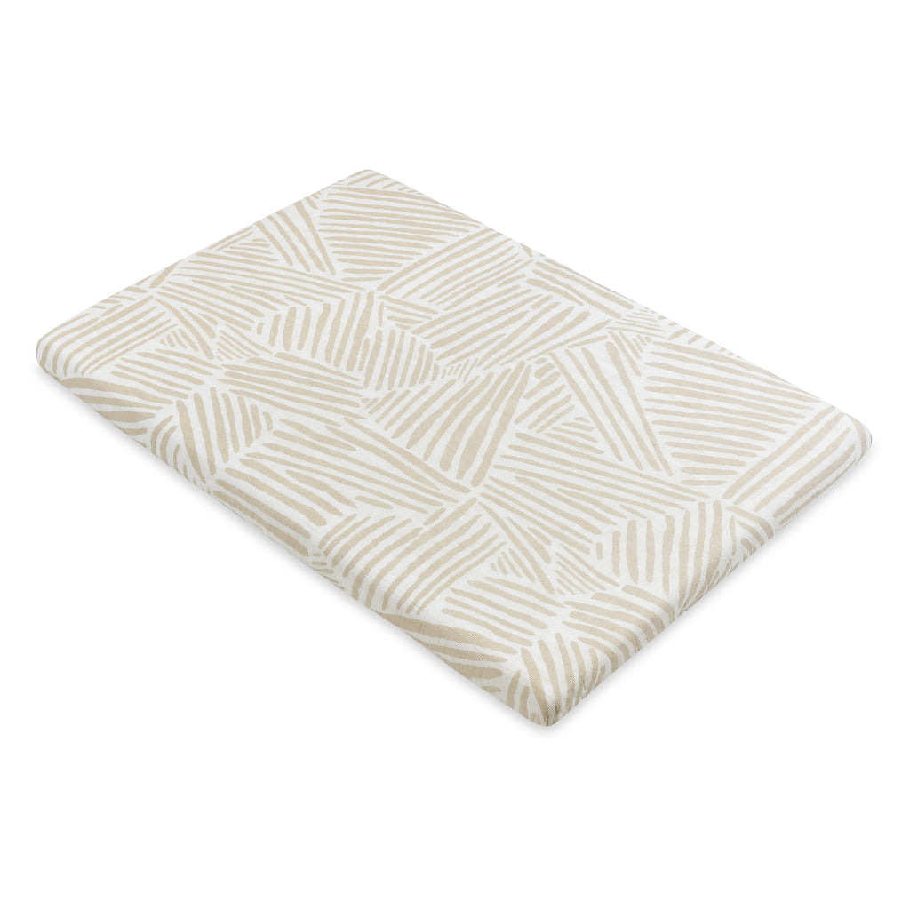 T29234,Babyletto,Oat Stripe Muslin All-Stages Bassinet Sheet in GOTS Certified Organic Cotton