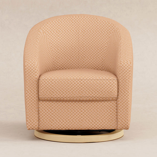 M5887CVCL,Babyletto,Madison Swivel Glider in Canyon Velvet Checker w/ Light Wood Base