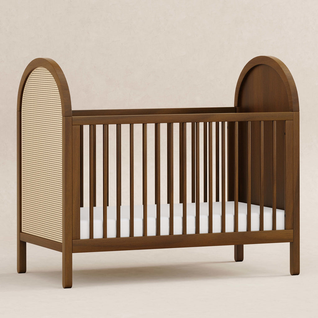 M25601NLNC,Babyletto,Bondi Cane 3-in-1 Convertible Crib w/Toddler Bed Kit in Natural Walnut w/Natural Cane