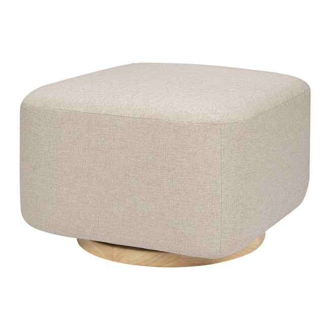 M26385PBEWLB,Babyletto,Kiwi Gliding Ottoman in Performance Beach Eco-Weave w/ Light Wood Base