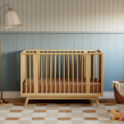 M15980HY,Babyletto,Palma 8-in-1 Convertible All-Stages® Crib w/ Bassinet & Toddler Bed Kits in Honey