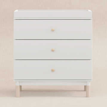 M12923WNX,Babyletto,Gelato 3-Drawer Changer Dresser  Washed Natural Ft w/Removable Changing Tray in White