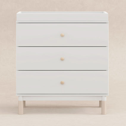 M12923WNX,Babyletto,Gelato 3-Drawer Changer Dresser  Washed Natural Ft w/Removable Changing Tray in White
