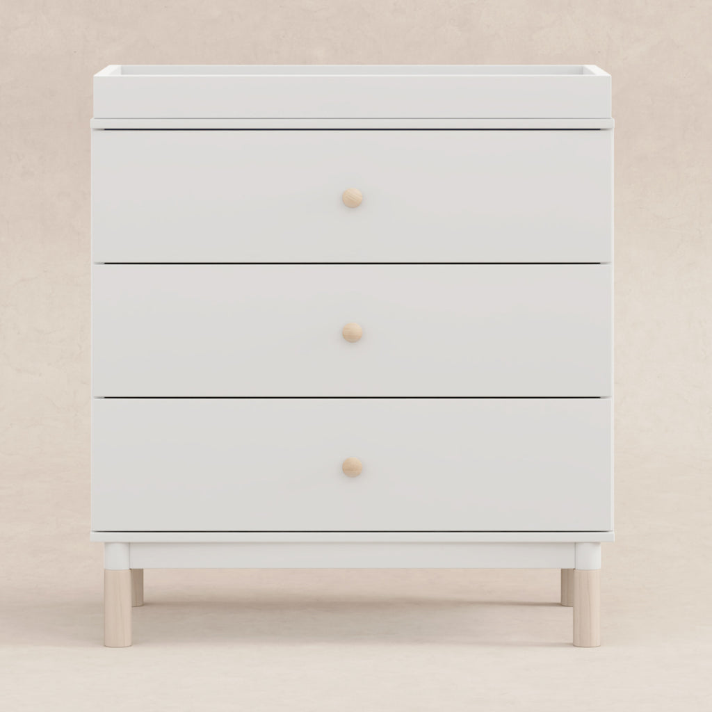 M12923WNX,Babyletto,Gelato 3-Drawer Changer Dresser  Washed Natural Ft w/Removable Changing Tray in White