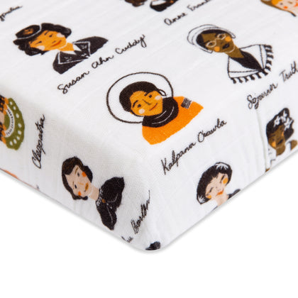 Mini Crib Sheet in GOTS Certified Organic Muslin Cotton