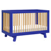 M4201CBTHY,Babyletto,Hudson 3-in-1 Convertible Crib w/Toddler Bed Conversion Kit in Cobalt/Honey