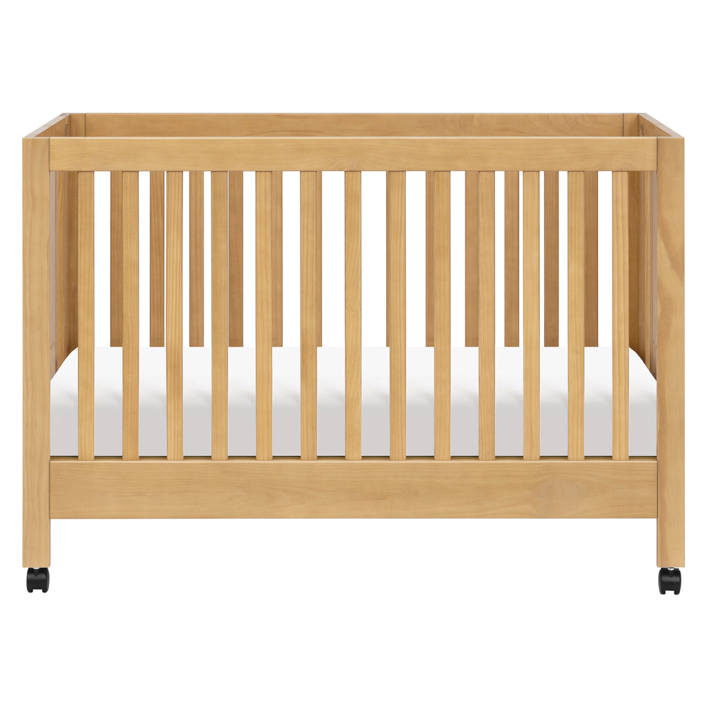 M6601HY,Babyletto,Maki Full-Size Folding Crib w/ Toddler Bed Conversion Kit in Honey