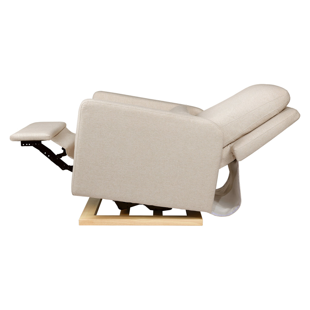 M23087PBEWLB,Sigi Recliner and Glider in Performance Beach Eco-Weave w/ Light Wood Base