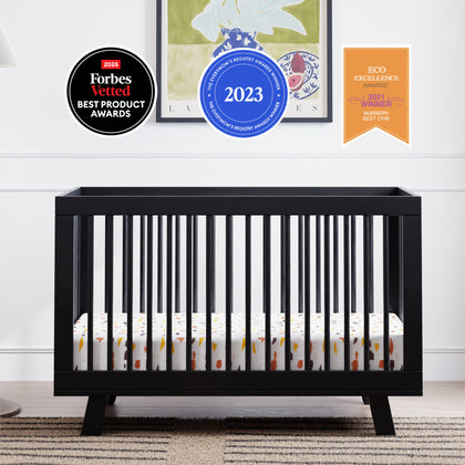 M4201B,Hudson 3-in-1 Convertible Crib w/Toddler Bed Conversion Kit in Black