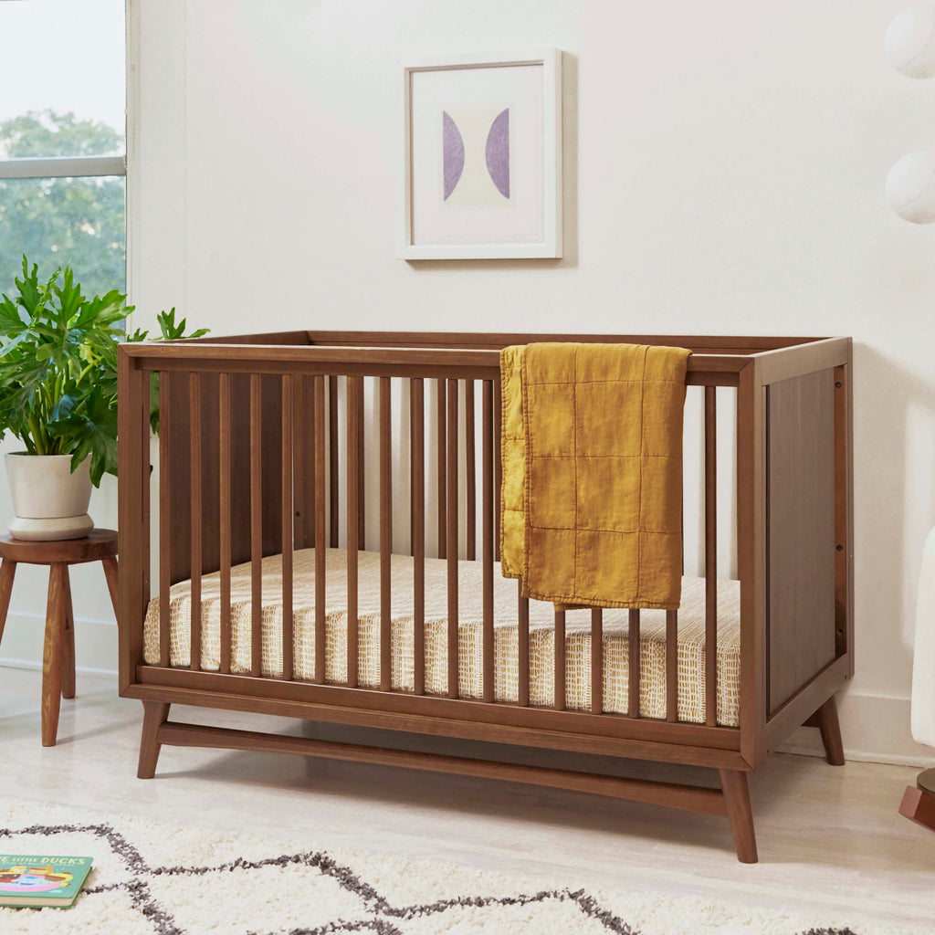 M15401NL,Babyletto,Peggy Mid-Century 3-in-1 Convertible Crib w/Toddler Bed Conversion Kit in Natural Walnut