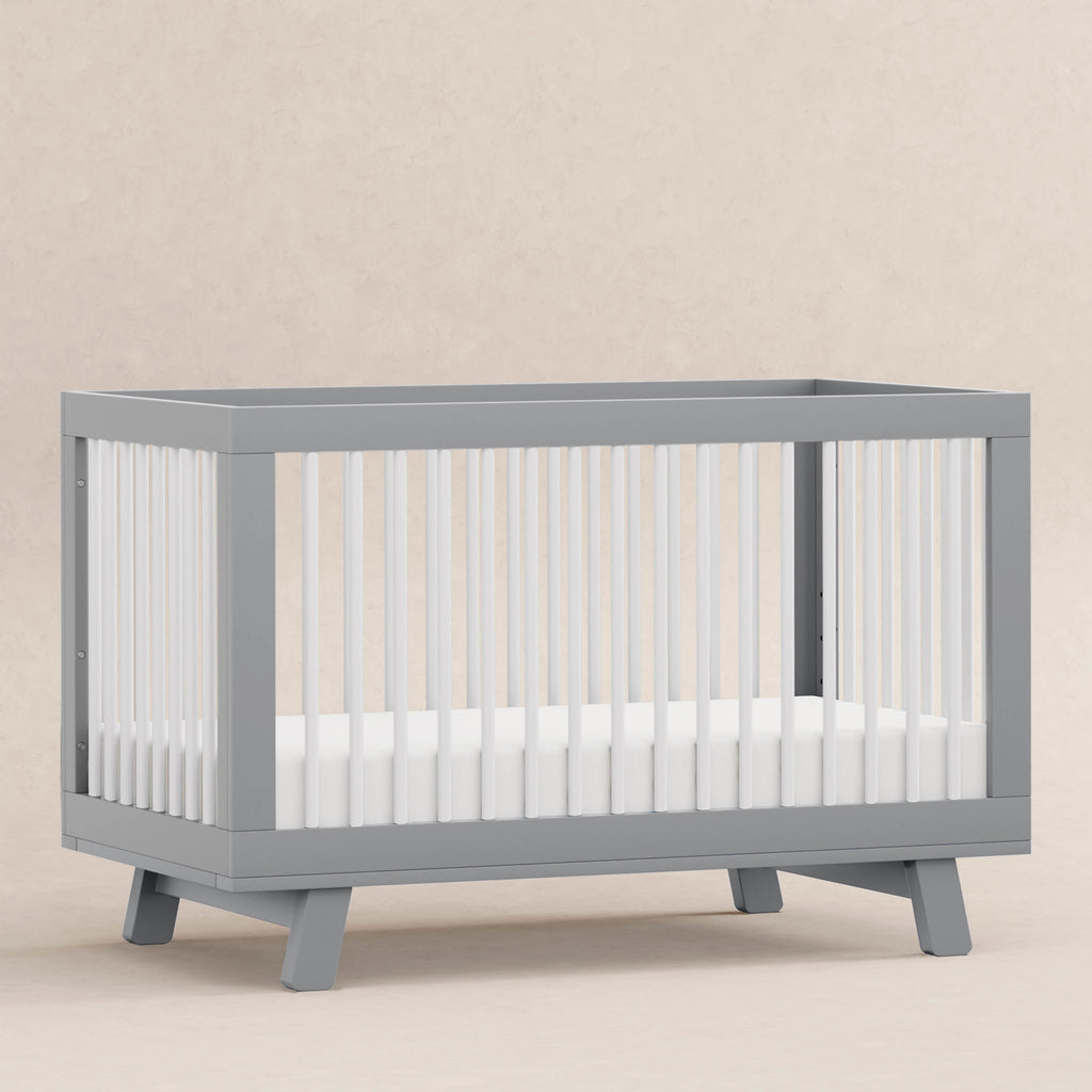 M4201GW,Babyletto,Hudson 3-in-1 Convertible Crib w/Toddler Bed Conversion Kit in Grey/White