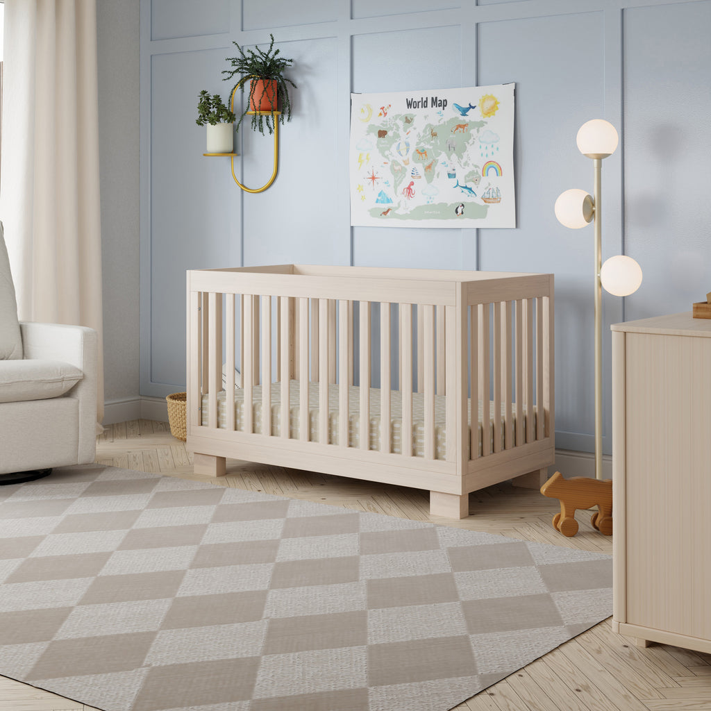 M6701NX,Babyletto,Modo 3-in-1 Convertible Crib w/Toddler Bed Conversion Kit in Washed Natural