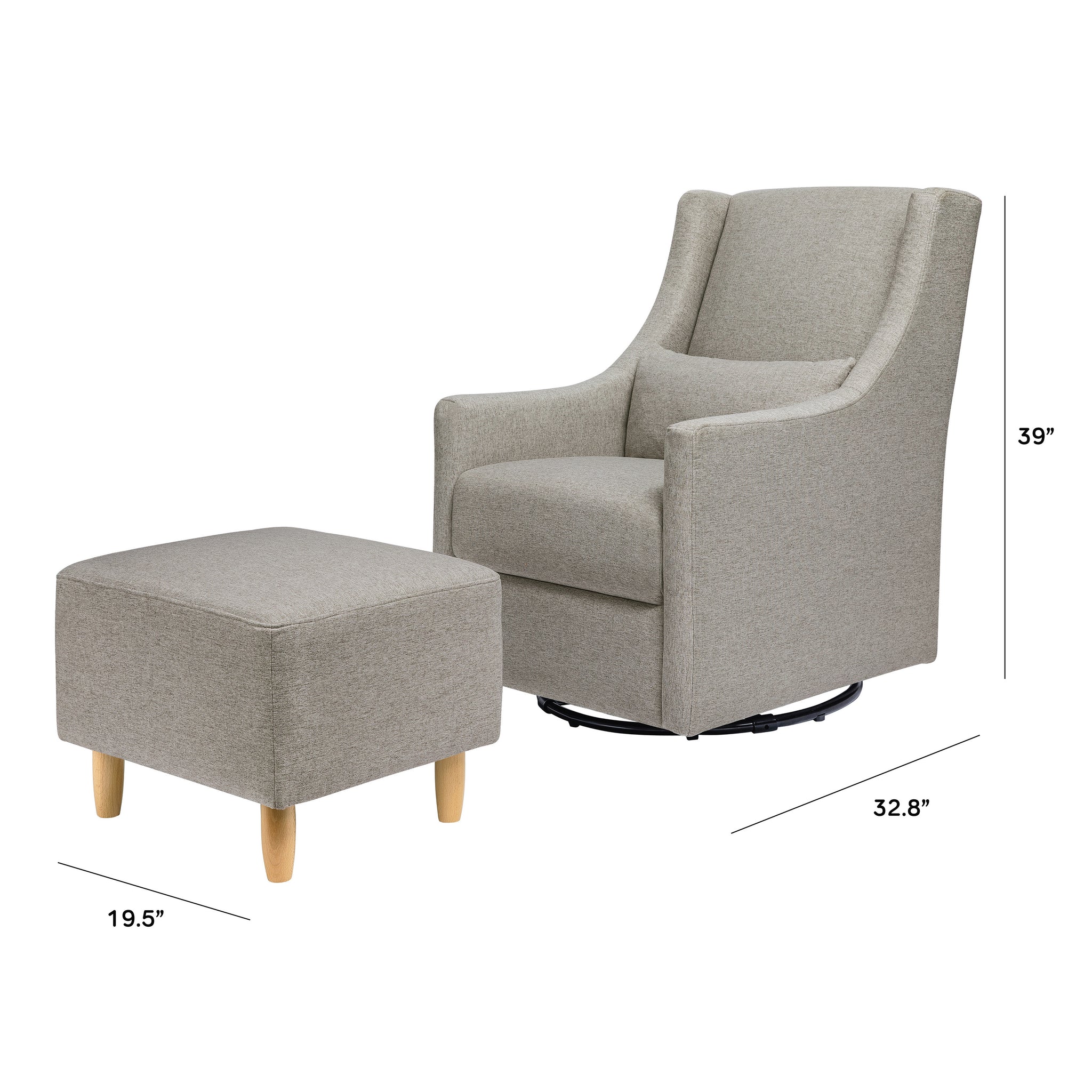 Toco Swivel Glider and Ottoman in Eco Performance Fabric Water Repellent Stain Resistant