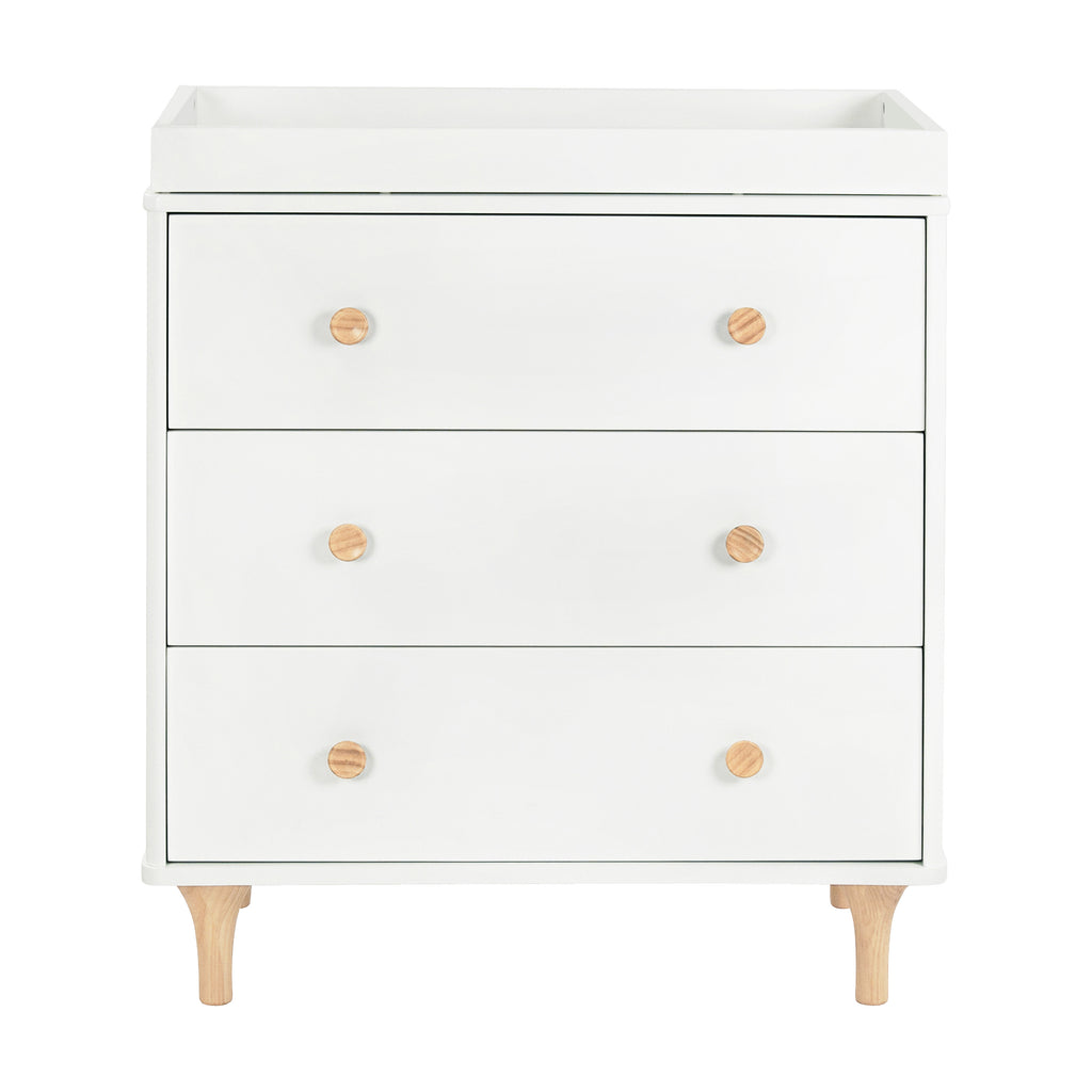 M9023WN,Babyletto,Lolly 3-Drawer Changer Dresser w/Removable Changing Tray in White/Natural