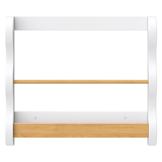 M31130WHY,Babyletto Kids,Lido Wave Book Rack in White and Honey