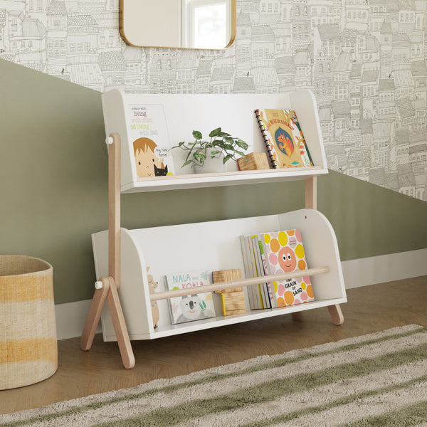 M10611WNX,Babyletto,Tally Storage and Bookshelf in White and Washed Natural Finish