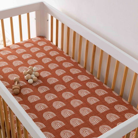 Crib Sheet in GOTS Certified Organic Muslin Cotton