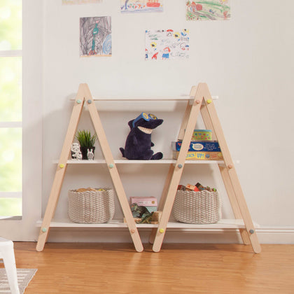 M10511WNX,Babyletto,Dottie Bookcase in White and Washed Natural Finish