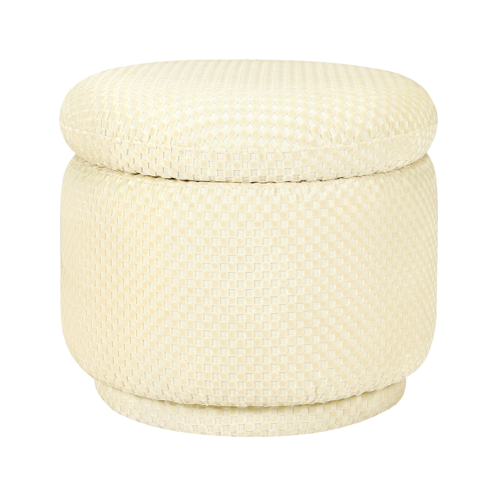 M22985IVC,Babyletto,Enoki Storage Ottoman in Ivory Velvet Checker