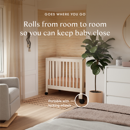 M6698NX,Babyletto,Origami Mini Crib in Washed Natural