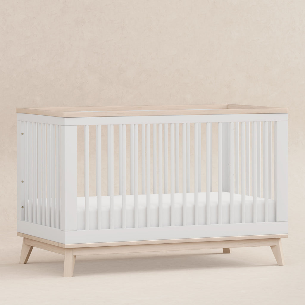 M5801WNX,Babyletto,Scoot 3-in-1 Convertible Crib w/ToddlerBedConversion Kit in White/WashedNatural