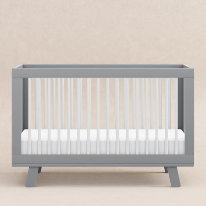 M4201GW,Hudson 3-in-1 Convertible Crib w/Toddler Bed Conversion Kit in Grey/White