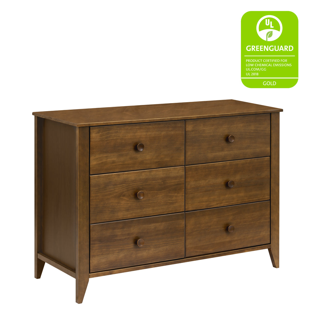 M10326NL,Babyletto,Sprout 6-Drawer Double Dresser in Natural Walnut