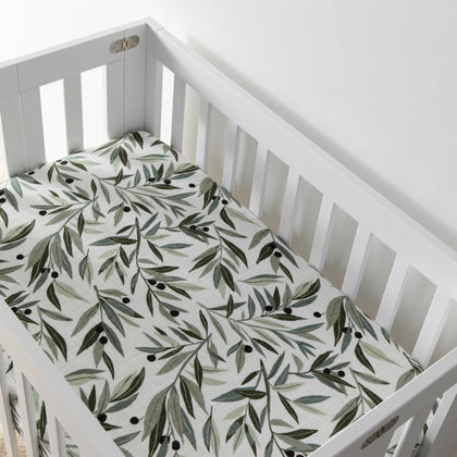 Mini Crib Sheet in GOTS Certified Organic Muslin Cotton