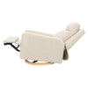 M23082ATLB,Babyletto,Sigi Pro Power Glider Recliner w/ Power Lumbar in Almond Teddy Loop w/Light Wood Base