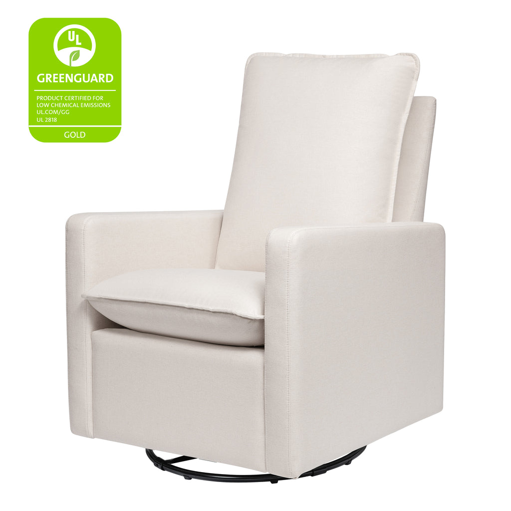 M20987PCMEW,Babyletto,Cali Pillowback Swivel Glider in Performance Cream Eco-Weave