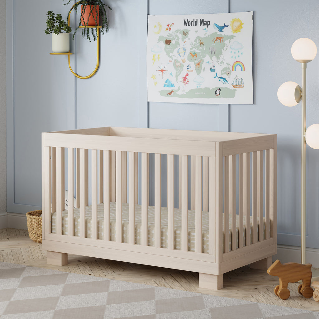 M6701NX,Babyletto,Modo 3-in-1 Convertible Crib w/Toddler Bed Conversion Kit in Washed Natural