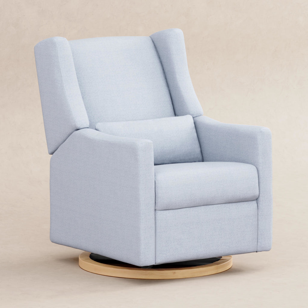 M11288PCETLB,Babyletto,Kiwi Glider Recliner w/ Electronic Control and USB in Performance Chambray Eco-Twill/Light Wood Base