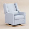 M11288PCETLB,Babyletto,Kiwi Glider Recliner w/ Electronic Control and USB in Performance Blue Chambray Eco-Twill/Light Wood
